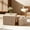 Travertine-18.9in+15.7in, variant on Modern Nesting Coffee Table Set of 2, Rustic Wood Coffee Square End Table, Cube Side Table for Living Room Apartment Small Space, No Assembly, Natural