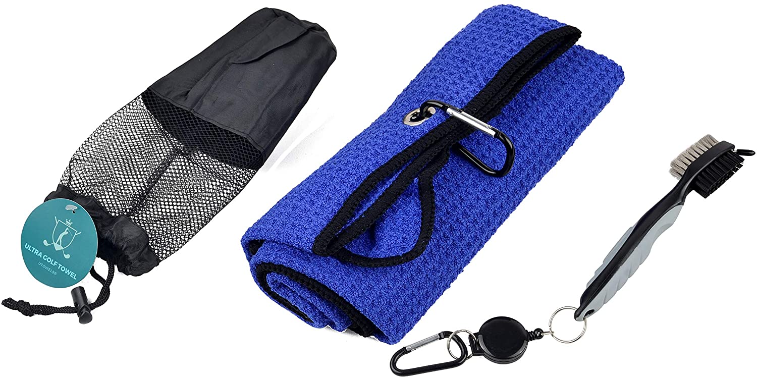 Mr Towels Premium Microfiber Waffle Pattern Trifold Golf Towel with