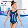 thumbnail image 5 of Gymnastics Leotards for Girls with Cross Back,Sparkly Dance Leotard Unitards with Shorts and Hair Band Biketards Outfit for 5-10 Years, 5 of 11
