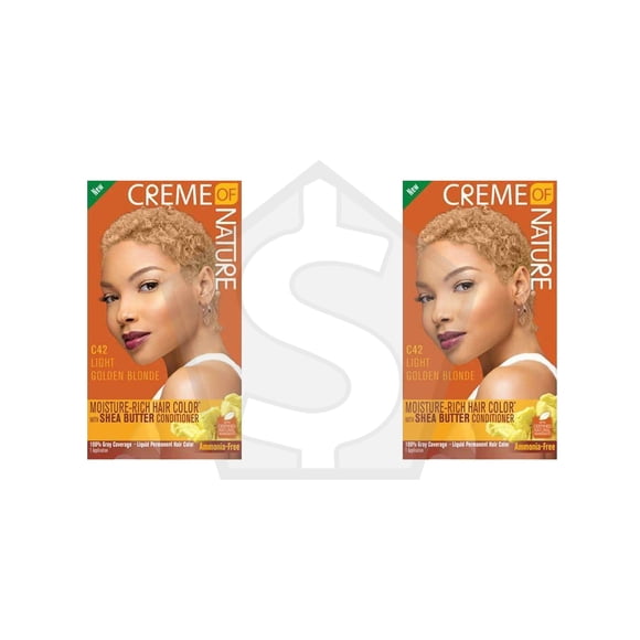 Bundle of 2 - CREME OF NATURE Moisture Rich Hair Color Liquid - C42 Light Golden Blonde