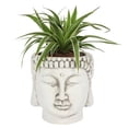 thumbnail image 2 of Something Different White Terracotta Buddha Head Planter, 2 of 2