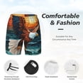 thumbnail image 2 of Kdxio Textured Bald Eagle Print Men's Swim Trunks with Compression Liner 7 Inch Inseam Quick Dry Swim Shorts, 2 of 5