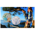 thumbnail image 3 of 2 Pack Shamanic Drums, Drums Spiritual Music of Life, Handmade with Drum Sticks, 3 of 6