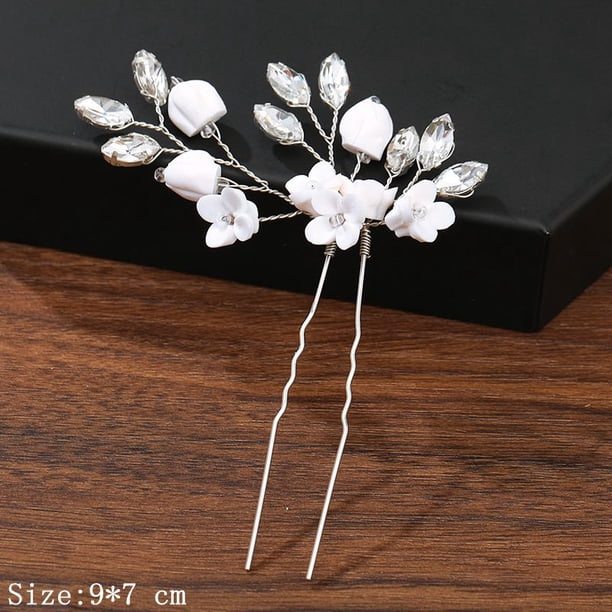 Horquillas para el cabello, accesorios para el cabello para mujer, accesorios de boda, pinzas para el cabello, joyería, perla, diamantes de imitación, flor, horquillas para el cabello, tocado Tan Jianjun unisex