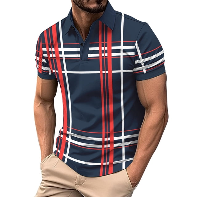 YDLCAFD Chemise pour Hommes à Boutons Col Rabattu Couleur Unie Manches Courtes Rayures Sport