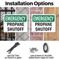thumbnail image 3 of (2 Pack) Propane Shutoff OSHA Emergency Sign 24 Inch X 18 Inch Plastic Sign, Weather Resistant, UV Protected for Workplace, Business, and Construction Site, Made in the USA, 3 of 8