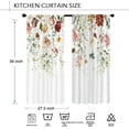 thumbnail image 6 of Floral Blossom Rose Kitchen Curtains Rod Pocket Watercolor Pink Flower Green Leaves Plant Spring Small Short Cafe Tier Curtains Eucalyptus Window Drapes Treatment(27.5W X 39L Inch 2 Panels), 6 of 6
