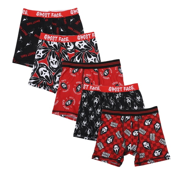 Ghostface Character Logo AOP Boxer Briefs 5 Pack for Boys-3-6/7