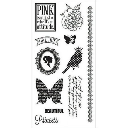 Fiskars Teresa Collins 4"X8" Sheet Cling Stamps-Girly Posh