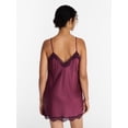 thumbnail image 4 of Joyspun Women’s Lace Trim Stretch Satin Chemise, Sizes S-3X, 4 of 6