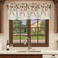 thumbnail image 6 of 2 Pack Brown Orange Eucalyptus Valances for Windows Bedroom Living Room Window Treatments, Farmhouse Weeping Leaves Linen Rod Pocket Valance Drapes Short Kitchen Curtains Over Sink 42"x12", 6 of 8