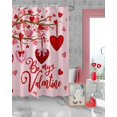 thumbnail image 2 of jafea Pink Valentine''s Day Shower Curtain, Red Love Heart Tree Shower Curtains Set with Hooks, Be My Valentine Waterproof Fabric Bathroom Curtains Decor Home Accessories,72 X 72 Inch Long, 2 of 6