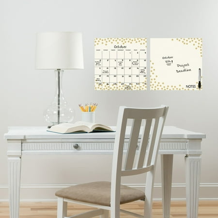 Brewster Gold Confetti Dry Erase Calendar and Message Board Set