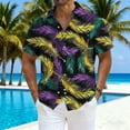 thumbnail image 1 of Blusa y camisa de manga corta con cuello vuelto para hombre, camisa de cuello abotonado con estampado de carnaval, blusa de longitud media para hombre, 1 of 7