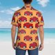 thumbnail image 4 of Balery Red Cars Camisas hawaianas de manga corta para hombre, camisas playeras de corte holgado, camisas de vacaciones con botones,Medium, 4 of 7