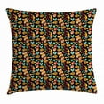 thumbnail image 1 of Bee Throw Pillow Cushion Cover, Graphic Summer Composition with Honeycomb Bees Flowers Honey Bucket on Black Backdrop, Decorative Square Accent Pillow Case, 20 X 20 Inches, Multicolor, by Ambesonne, 1 of 2