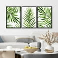 thumbnail image 4 of IDEA4WALL Framed Canvas Print Wall Art Set of 3 Green Tropical Palm Leaf Prints, Watercolor Botanical Art Prints, Large Modern Wall Art, Minimalist Artwork for Home Decor - Black 16"x24"x3, 4 of 5