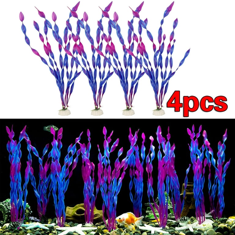 Danlai-1/4/10/20/30/40/50 Pack Artificial Seaweed Decorations Plastic  Seaweed Water Plants for Home Office Use (12 Inches)