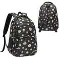 thumbnail image 3 of Daisy Printed Backpacks With Lunch Pack Pencil Case 3pcs, Water Resistant Lightweight Bookbag For Middle School (Black), 3 of 8