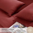 thumbnail image 4 of Deconovo Twin Bed Sheet Set, Fitted Sheet Flat Sheet & Pillowcase, Burgundy, 4 of 8