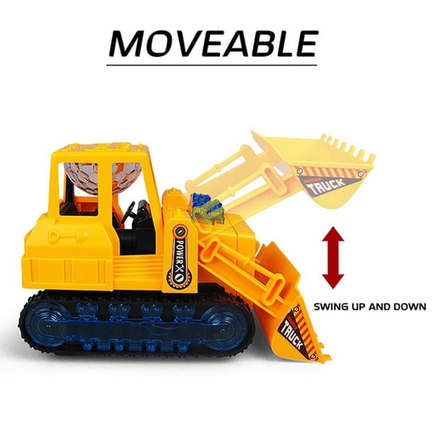 Luces Led y música Flash excavadora eléctrica juguete coche camión serie ingeniería camión Bulldozer camión jugar vehículos para ni?os regalo