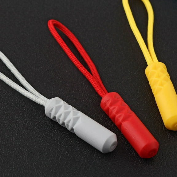 Worgeous 20 PCS Pulling Pulls Zipper Pull Cord Suitcase Zipper Head 0.7X6.5CM Red