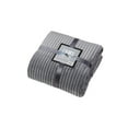 thumbnail image 2 of Grey Ribbed Twin Blanket 60X80 100% Polyester, 2 of 5