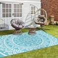thumbnail image 3 of Ileading 6'x 9' Outdoor Rug for Patio Clearance, Reversible Outdoor Plastic Straw Camping Rug, Portable Washable Reversible Mats for Camping, RV, Picnic, Beach, Backyard, Pool Deck, 3 of 7