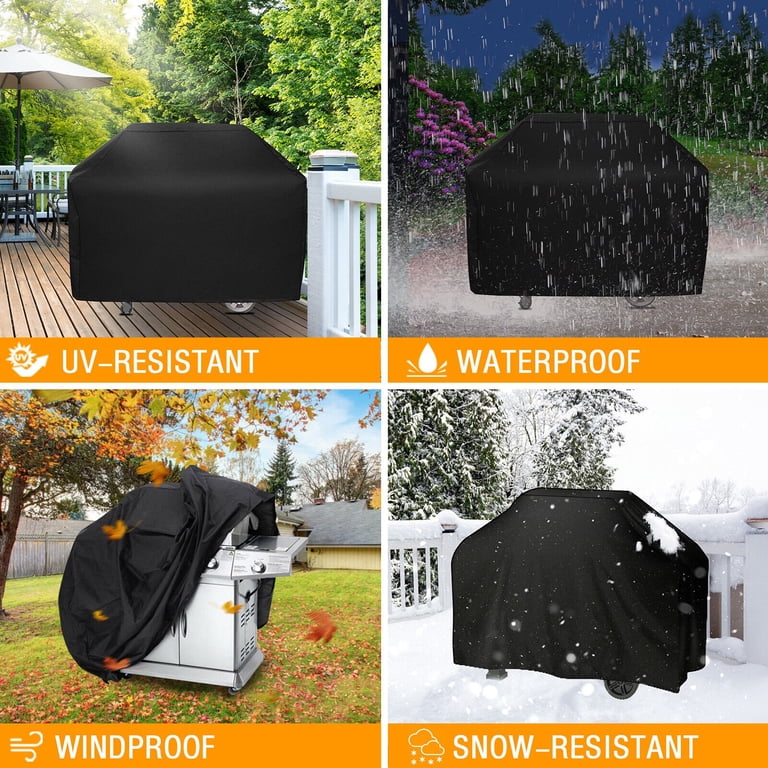 70 Inch BBQ Gas Grill Cover – Heavy Duty & Waterproof, Beige 600D Polyester