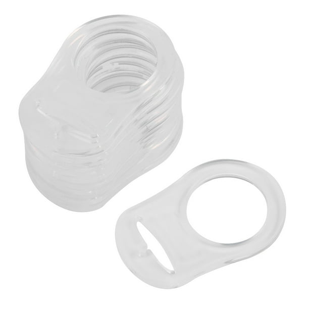 Adaptador de clips para chupete estilo botones de bebé, adaptador de clip de soporte para chupete de bebé transparente de silicona múltiple, para anillos, 10 UDS.