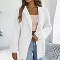 thumbnail image 2 of Wensltd V-Neck Mid-Length Knit Cardigan Jacket for Women Solid Color Cozy Relaxed Fit Casual Sweater Outfits, 2 of 9