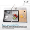 thumbnail image 3 of 30″x22″ Stainless Steel Single Bowl Overmount Kitchen Sink, Brushed, with Board & Colander, 1 Pc – SS-BR01D-302208, 3 of 12