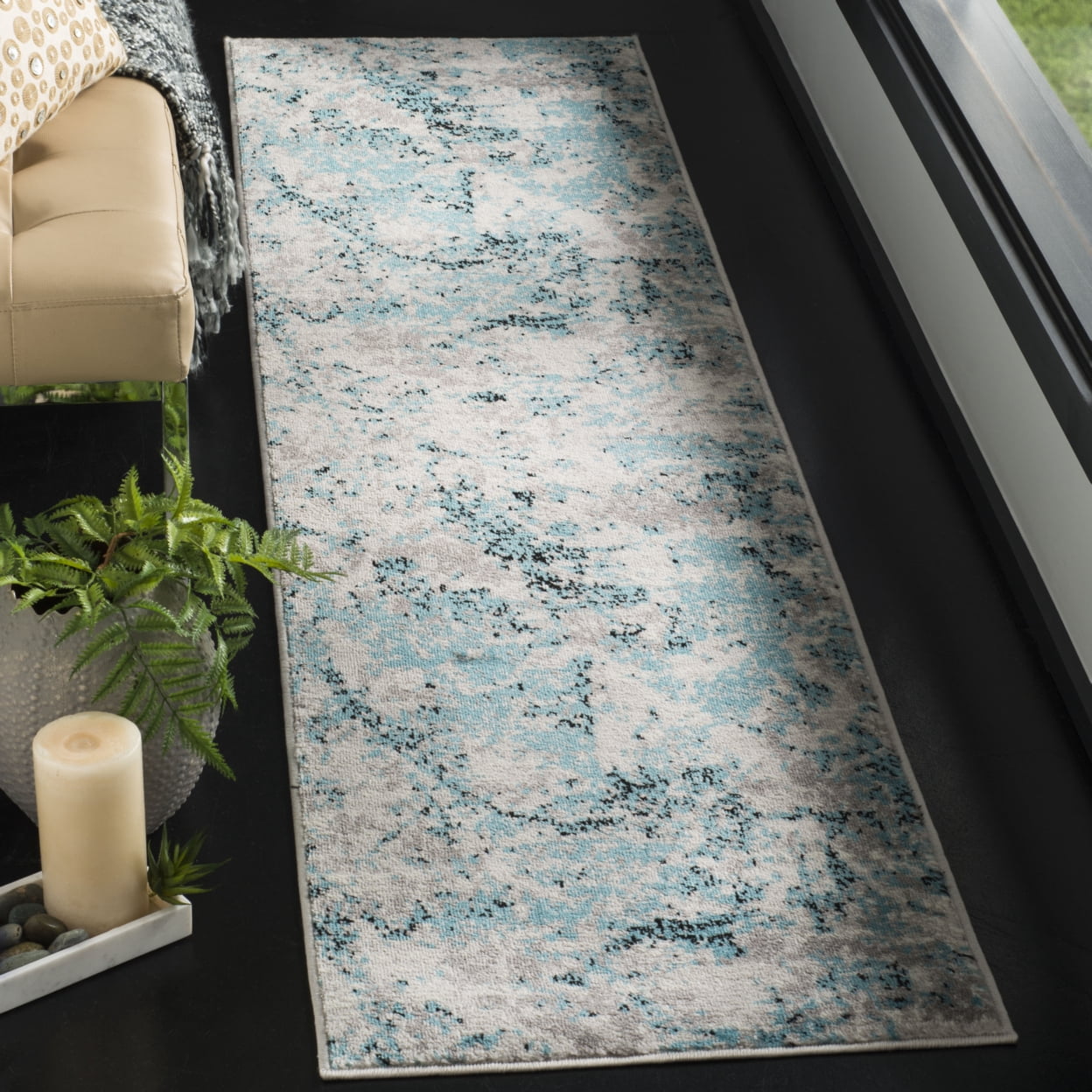 SAFAVIEH Skyler Collection SKY186M Blue / Ivory Rug