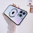 thumbnail image 5 of case for iPhone 14 Pro Max Case, Laser Glitter Bling Clear Mirror Case with Cute Heart Pattern, Hard PC + Soft TPU Anti Scratch Shockproof Case for Women Girls Back Cover (Black), 5 of 11