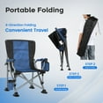 thumbnail image 4 of Lnow 2 Pack Folding Camp Chair Portable Outdoor Chair with Cup Holder – Lightweight, for Camping, Tailgating & Sports, Blue, 4 of 11