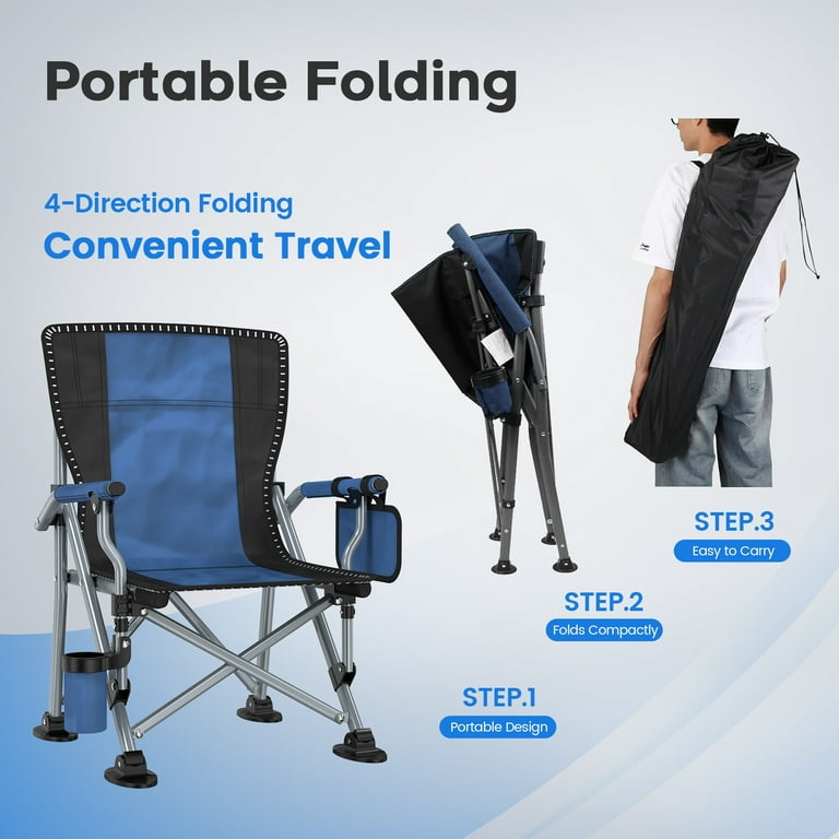Lnow Folding Camp Chair Set Of 2, Blue photo 4