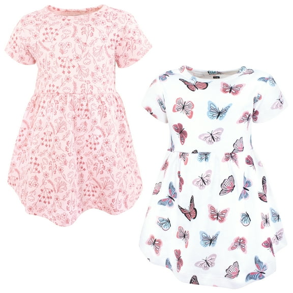 Hudson Baby Infant and Toddler Girls Cotton Dresses, Sweet Butterflies, 0-3 Months