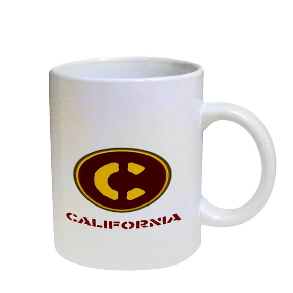 KuzmarK Coffee Cup Mug Pearl Iridescent White - California California