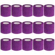15pcs Tattoo Grip Tape Purple, 2.95"x 5Yards Disposable Cohesive Tattoo Grip Cover Wrap Elastic Bandage Handle Grip Tube for Tattoo Machine Tattoo Grip Accessories