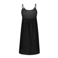 thumbnail image 4 of Lolmot Women Sexy V-Neck Solid Appliques Spathetti Strap Sleeveless Sling Skirt Beach Dress, 4 of 5