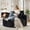 Black, variant on 55"W Oversized Round Chair Lounge Chaise Indoor, Upholstered Comfy Circle Sofa Armchair, Modern Cozy Boneless Foam Floor Reading Chair for Living Room, Bedroom, No Assembly Required(Corduroy, Grey)
