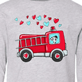 thumbnail image 4 of Inktastic Valentine Fire Truck with Cute Dalmatian and Hearts Long Sleeve Youth T-Shirt, 4 of 5