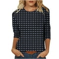 thumbnail image 1 of Birdeem T-Shirts à Manches 3/4 pour Femmes T-Shirt Imprimé Mode Blouse à Manches 3/4 Col Rond Hauts Décontractés T-Shirts à Manches 3/4 pour Femmes, 1 of 5