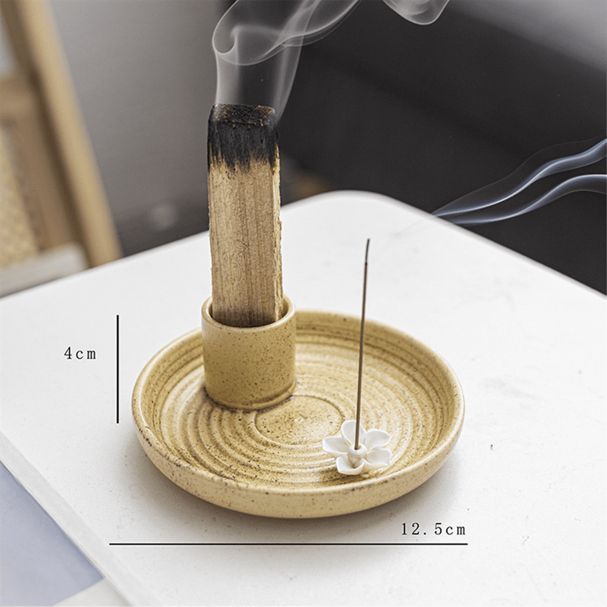 White Icense Holder,Ceramic Incense Holder,Scent Wood Stand
