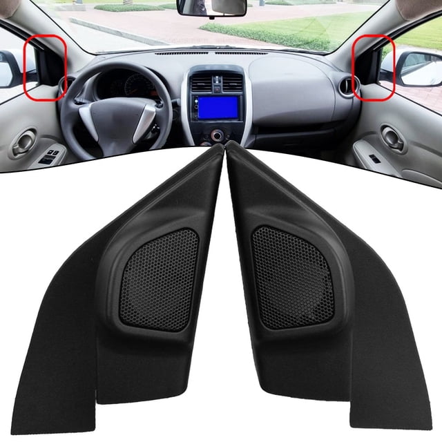 2 Pcs Housse de Haut-Parleur Audio Triangle pour Nissan Sunny 2010-2019 Installation Directe Remplacement Intérieur Chat