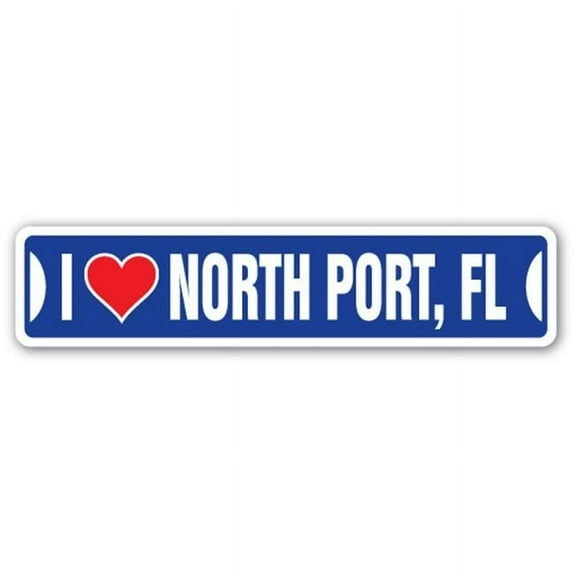 SignMission SSIL-North Port Fl Street Sign - I Love North Port, Florida