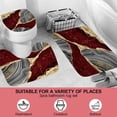 thumbnail image 3 of 4Pcs Marble Shower Curtain Sets, Bathroom Decor Sets, Luxury with 12 Hooks, Bath Mat, Toilet Lid Rug and Non-Slip U Shape Mat Accessories, 3 of 7