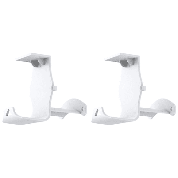 Peggybuy Under Desk/Wall Mount Controller Holder with Headphone Hanger for PS5 (White)