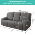 thumbnail image 3 of DONGPAI 8 Pieces Recliner Sofa Covers Stretch Reclining Couch Covers for 3 Cushion Reclining Sofa Slipcovers Furniture Covers Soft Washable for Pet Kid (3 Seater, Gray), 3 of 8