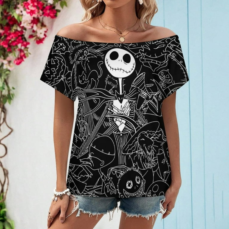 トップス nightmare before Christmas t shirt Nightmare Before Christmas - Orange Moon T-Shirt black | The
